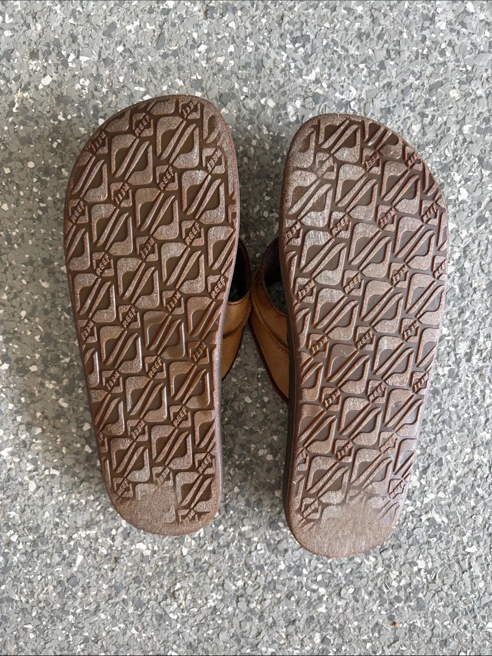 Men's Reef Leather Brown Flip Flop Sandals - Casual Comfort